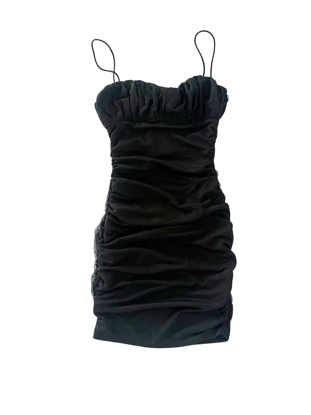 Princess Polly Earth Club NWT Black Ruched Homecoming Mini Dress Sz 2